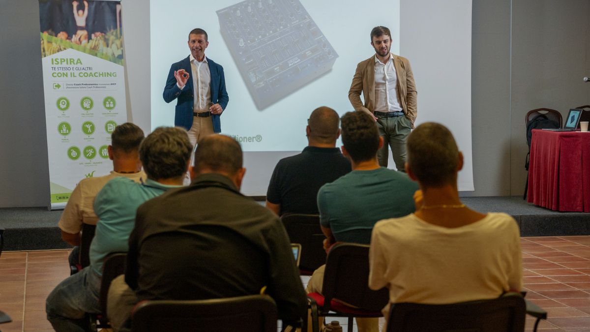 Aula durante il corso Team Coaching Way con Savino Tupputi e Matteo Rizzo